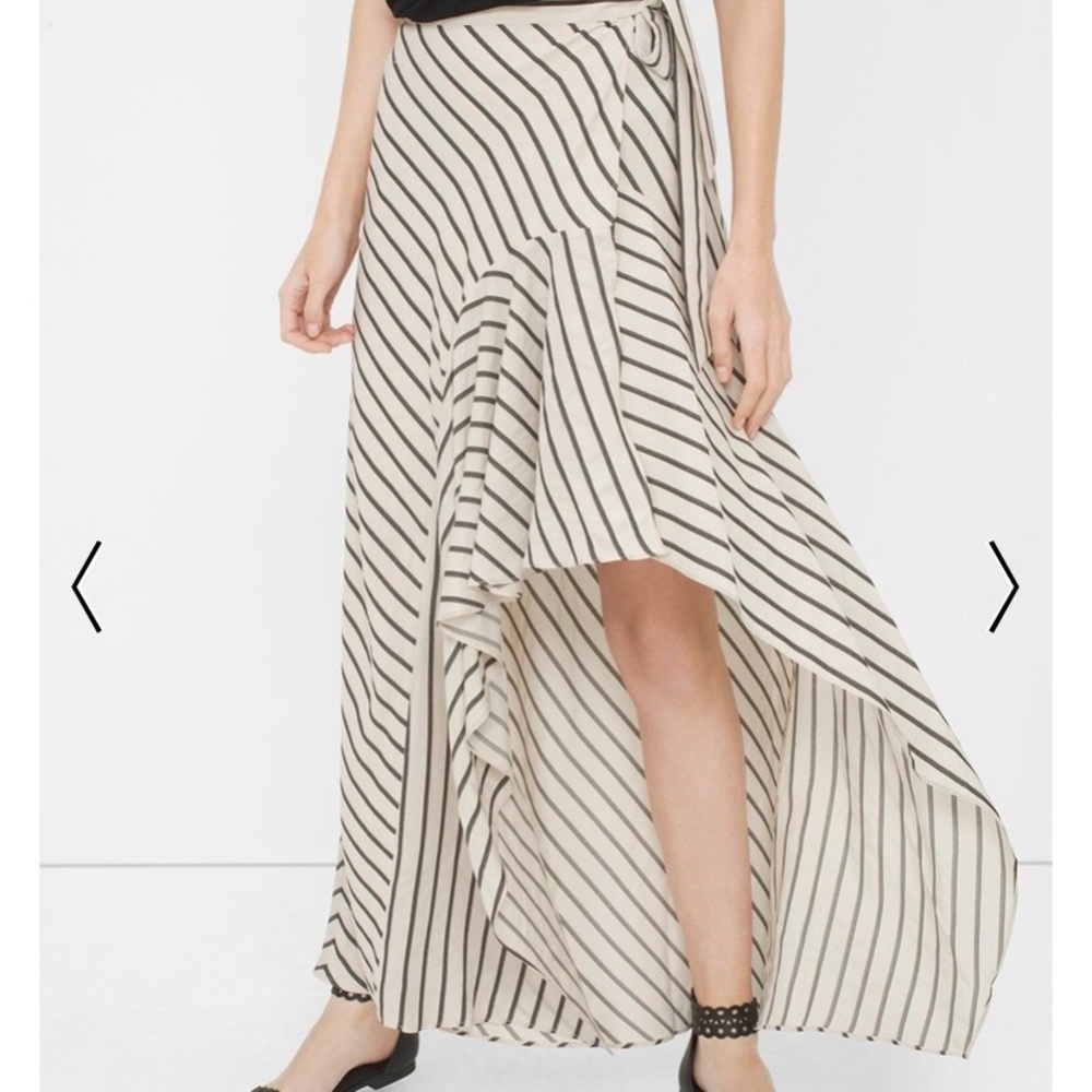 High low maxi skirt. White/black, size 4